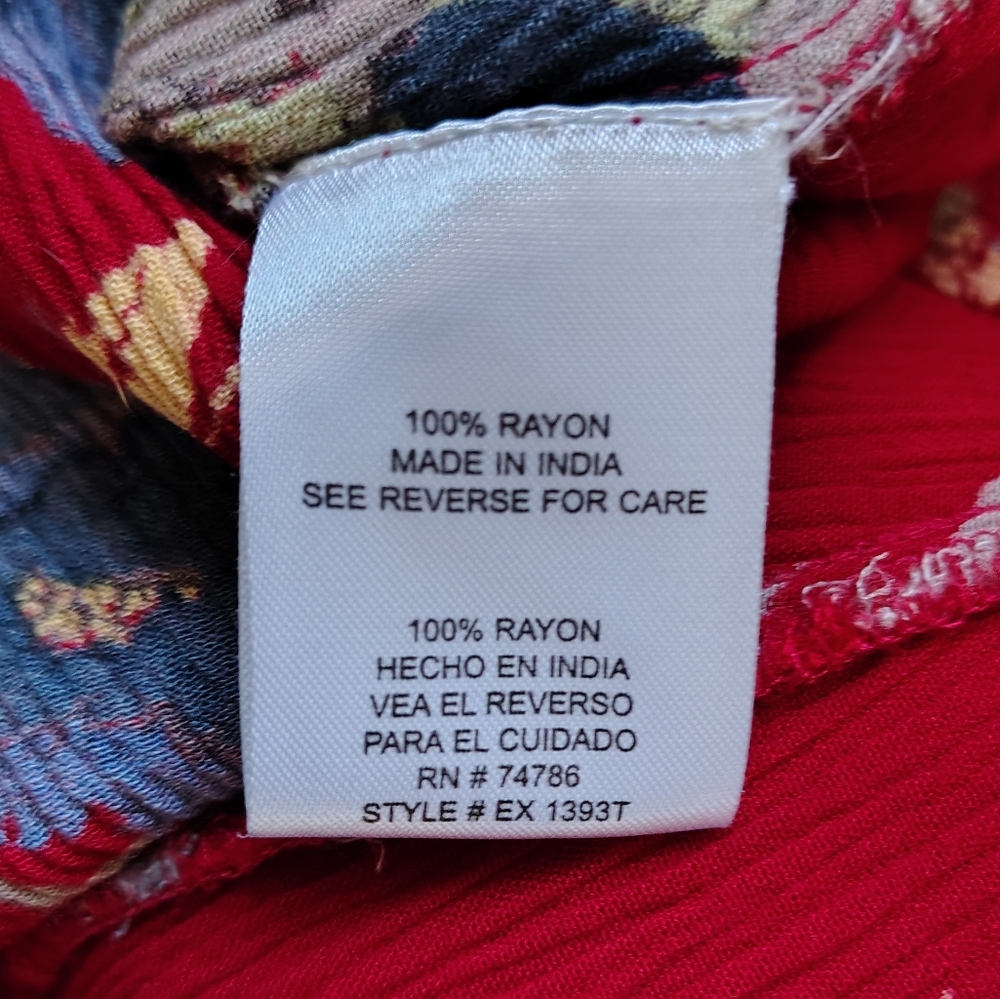 Patrons of Peace Small Red Short Sleeve V-neck Wrap Dress Tie Waist - Picture 7 of 12